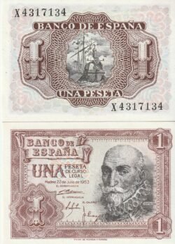 España ESP-P-144(X), 1 Ptas., 22-Julio-1953, Marqués de Santa Cruz, Serie X, UNC
