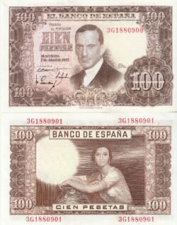 España ESP-P-145(3), 100 Ptas., 1953, Serie "3G", Julio Romero de Torres, UNC