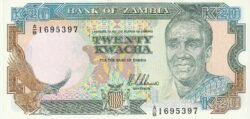 Zambia ZMB-P-32a, 20 Kwacha, ND-1989, UNC