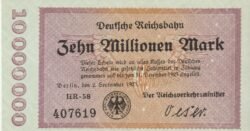 Alemania GER-P-S1014(3), 10 Millones, 1923, Look Scand, Uniface, UNC