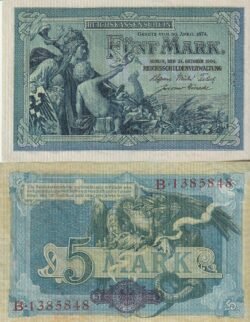 Alemania GER-P-8b, 5 Mark, 1904, Serie 7 cifras, Looks Scand, UNC