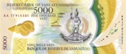 Vanuatu VNT-P-19(2) 5.000 Vatu, 2017, Polímero, UNC