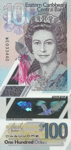 Estados Caribe ECS-P-W60, 100 $, 2019, Polímero, UNC