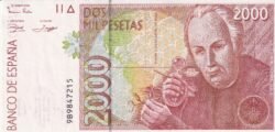 España ESP-P-164(9B), 2.000 Ptas., Celestino Mutis Serie Sustitución, Nº 9B-9847215, Look Scand, XF