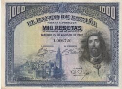 España ESP-P-78, 1.000 Pts., 1928, Nº 1000720, San Fernando, Look Scand, Very Fine++