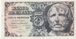 España ESP-P-134, 5 Ptas., Séneca, Serie A, Look Scand, Fine