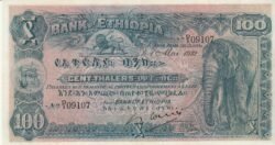 Etiopía ETH-P-10, 100 tahlers, 1-Mayo-1932, Nº D/1-09107, Look Scand, XF