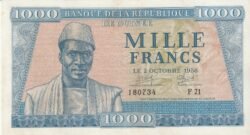 Guinea GUI-P-9, 1.000 Fcos., Nº.- 180734, 2-10-1958, Look Scand, XF