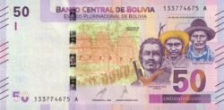 Bolivia BOL-P-W250(2-1), 50 Bolivianos, L-1986,Serie A, UNC