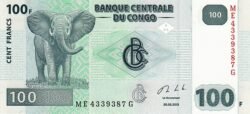 Congo Democrático Rep. CDR-P-98A(13), 100 Francos, 30-Junio-2013, G&D, Elefante, UNC