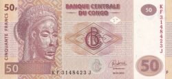 Congo Democrático Rep. CDR-P-W97B(22), 50 Francos, 4-1-2022, H&M, UNC