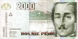 Colombia COL-P-457p, 2.000 Pesos, 17-8-2012, UNC