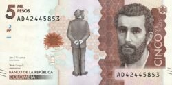 Colombia COL-P-459(18)d, 5.000 Pesos, 24-Julio-2018, UNC