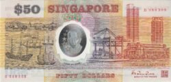 Singapur SGP-P-31, 50$, 1990, Serie B, Polímero, UNC