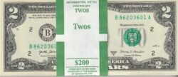 Estados Unidos USA-P-W545 "B" New York,2$, 2017A, Look Scand, Mazo 100 unidades, UNC