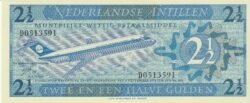 Antillas Holandesas NTA-P-21a, 2-1/2 Gulden, 8-9-1970, UNC