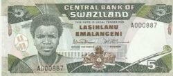 Swazilandia SWA-P-14a, 5 Emalangeni, 1987, UNC