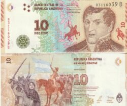Argentina-ARG-P-360-B, 10 Pesos, Serie B, ND-2016, UNC