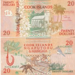 Islas Cook COK-P-9a, 20$, ND-1992, Fauna, UNC