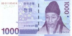 Corea del Sur KRS-P-54, 1.000 Won, 2007, UNC
