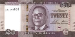 Liberia LIB-P-W39(22), 100$, William V.S. Tubman, Híbrido, 2022, UNC