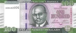 Liberia LIB-P-W41(21), 100$, William R. Tolbert, Jr, Híbrido, 2021, UNC