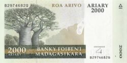 Madagascar MDG-P-96, 2.000 Ariary, ND-2007, UNC
