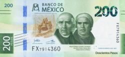México MEX-P-W135(1)8-2022, 200 Pesos, 1-Junio-2022, Sig: Victoria Rodríguez Ceja & Alejandro Alegre Rabiela, UNC