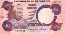 Nigeria NIG-P-24i, 5 Naira, 2005, UNC