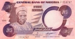 Nigeria NIG-P-24g, 5 Naira, 2002, UNC