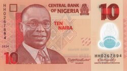 Nigeria NIG-P-39n(24), 10 Naira, 2024, Polímero, UNC