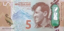 Nueva Zelanda NZL-P-191, 5 $, 2015, Polímero, UNC