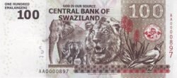 Swazilandia SWA-P-39, 100 Emalangeni, 6-9-2017, UNC