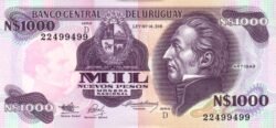 Uruguay URG-P-64Ab, 1.000 Pesos Nuevos, Artigas, UNC