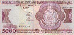 Vanuatu VNT-P-15, 5.000 Vatu, 2010, UNC