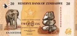 Zimbabwe ZMB-P-W116, 20 Zig, 2026, Elefante, UNC