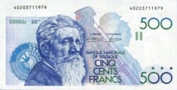 Belgica BEL-P-143a(4), 500 Fcos., ND, UNC