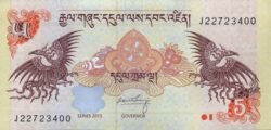 Bhután BHT-P-28c, 5 Ngultrum, 2015, UNC