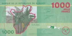 Burundi BRD-P-51a, 1.000 Fcos.,  15-Enero-2015, UNC
