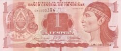 Honduras HON-P-96e(22), 1 Lempira, 7-Abril-2022, Printer PWPW UNC