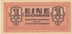 Alemania GER-P-M36, 1 Reichmark, ND-1942, Uniface, UNC