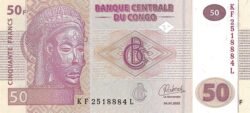 Congo Democrático Rep. CDR-P-97Ac(22), 50 Francos, HdM,  4-Enero-2022, UNC