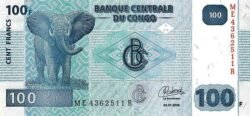 Congo Democrático Rep. CDR-P-98c, 100 Francos, HdM 4-Enero-2022, UNC