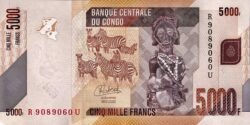 Congo Democrático Rep. CDR-P-102d(22), 5.000 Francos, 4-Enero-2022, UNC