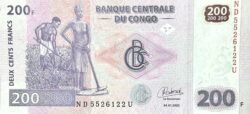 Congo Democrático Rep. CDR-P-99B, 200 Fcos., 4-Enero-2022, Agricultores, UNC