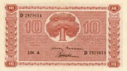 Finlandia FIN-P-77a(13), 10 Markkaa, 1945, UNC