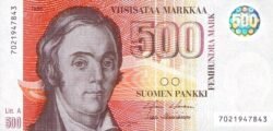 Finlandia FIN-P-120(11), 500 Markkaa, 1986, Nº 7021840142, Look Scand, UNC