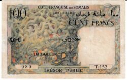 Djibouti DJB-P-26, 100 Fcos., Nº.- 003793980, Look Scans, ND-1952, VF+