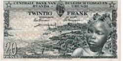 Ruanda-Burundi RWB-P-31, 20 Fcos. 1-Marzo-1937, Nº.- F171052, Look Scand, XF