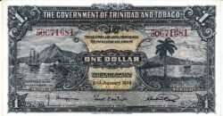 Trinidad y Tobago TYT-P-5b,  1$, Nº.- 50C-71681, 2-Enero-1936, Look Scand, XF